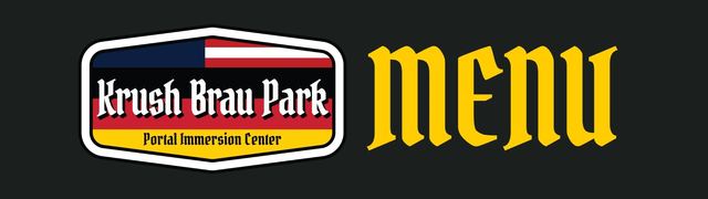 Logo for Krush Brau Park Portal Immersion Center menu.